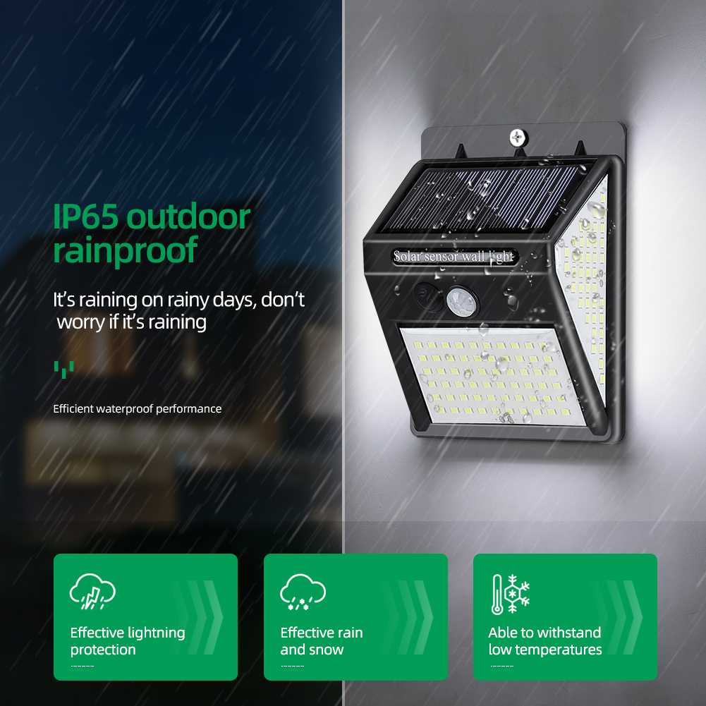 

3 Mode Waterproof Solar Lamp Garden Street Motion Sensor 140 LED Wall Light, 2pcs, 501 Original