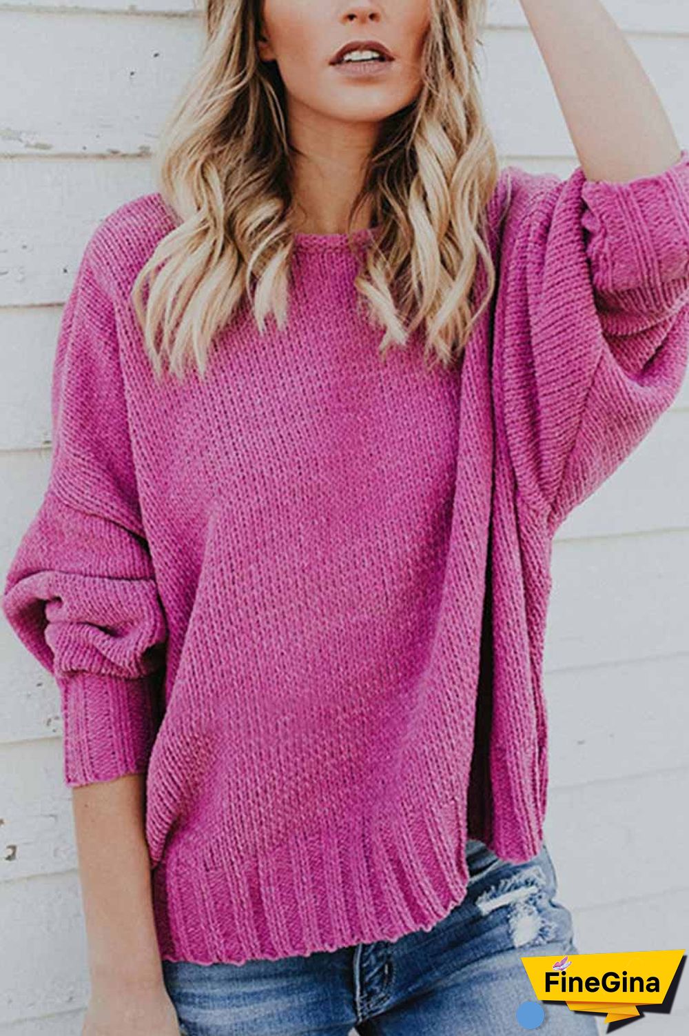 Loose Solid Bandage Sweater