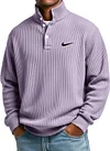 Men's Casual Versatile Button Stand Collar Sweatshirt