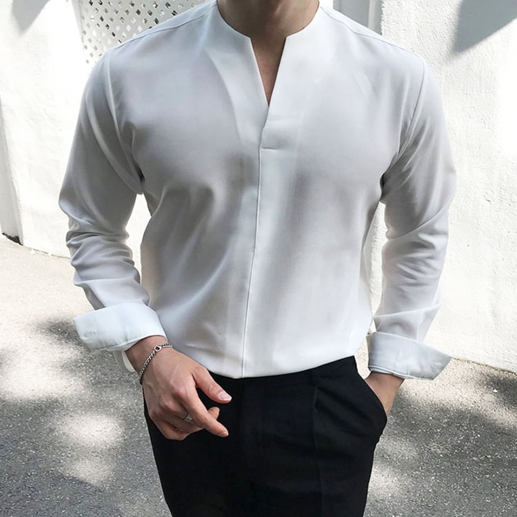 Gentlemans simple design casual vacation shirt