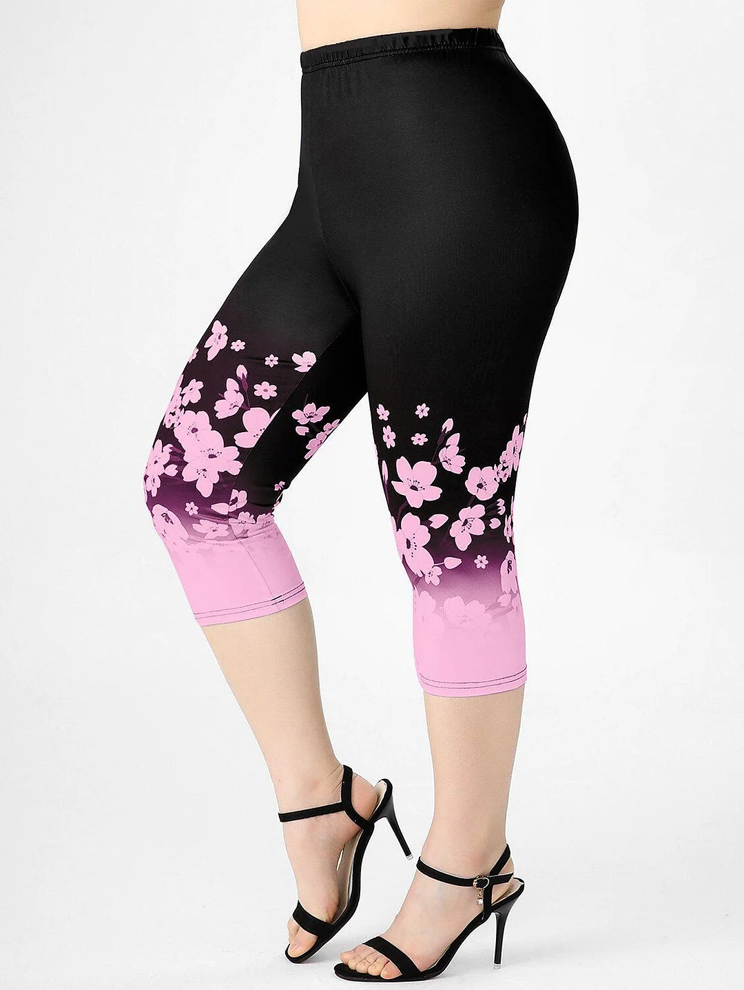 Women's Plus Size Floral / Botanical Capri Leggings