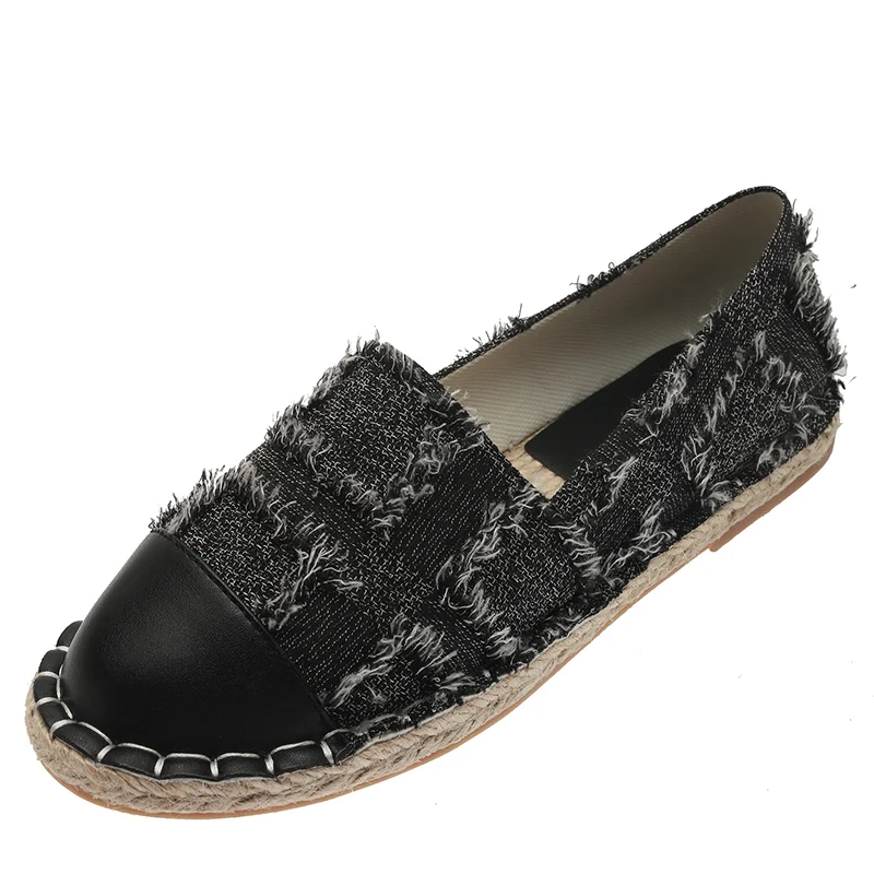 Qengg Autumn New Fisherman Shoes Women Flats Casual Loafers Shoes Canvas Hemp Women Shoes Comfortable Mules