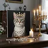 uk.everydayedeals DIY Pearl Painting With Frame - Handmade Self-Adhesive Pearls - Rich Cat(25*25cm)