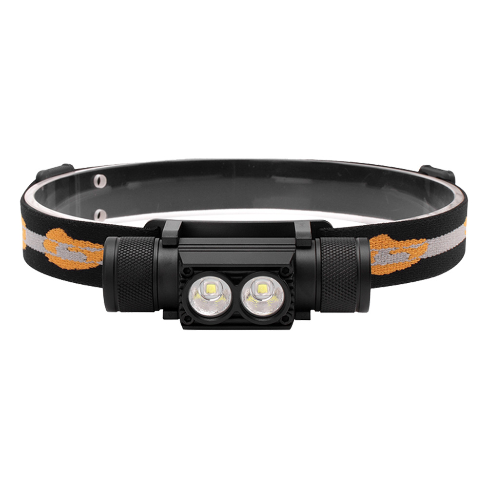 

Dual L2 LED Headlight USB Rechargeable Dimming Flashlight (w/o Battery), 501 Original