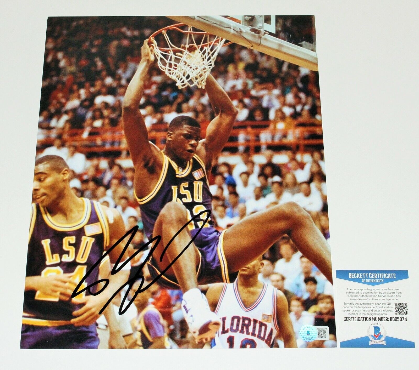 SHAQUILLE O'NEAL SIGNED LSU TIGERS 11x14 Photo Poster painting 1 BECKETT COA LOS ANGELES LAKERS