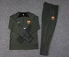 2023/2024 Barcelona Half-Pull Training Suit Army Green Jersey  Set perfectftball