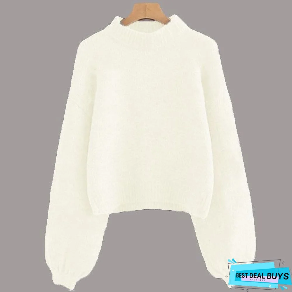 Round Neck Sweater Ladies Pullover Beaded Sweater