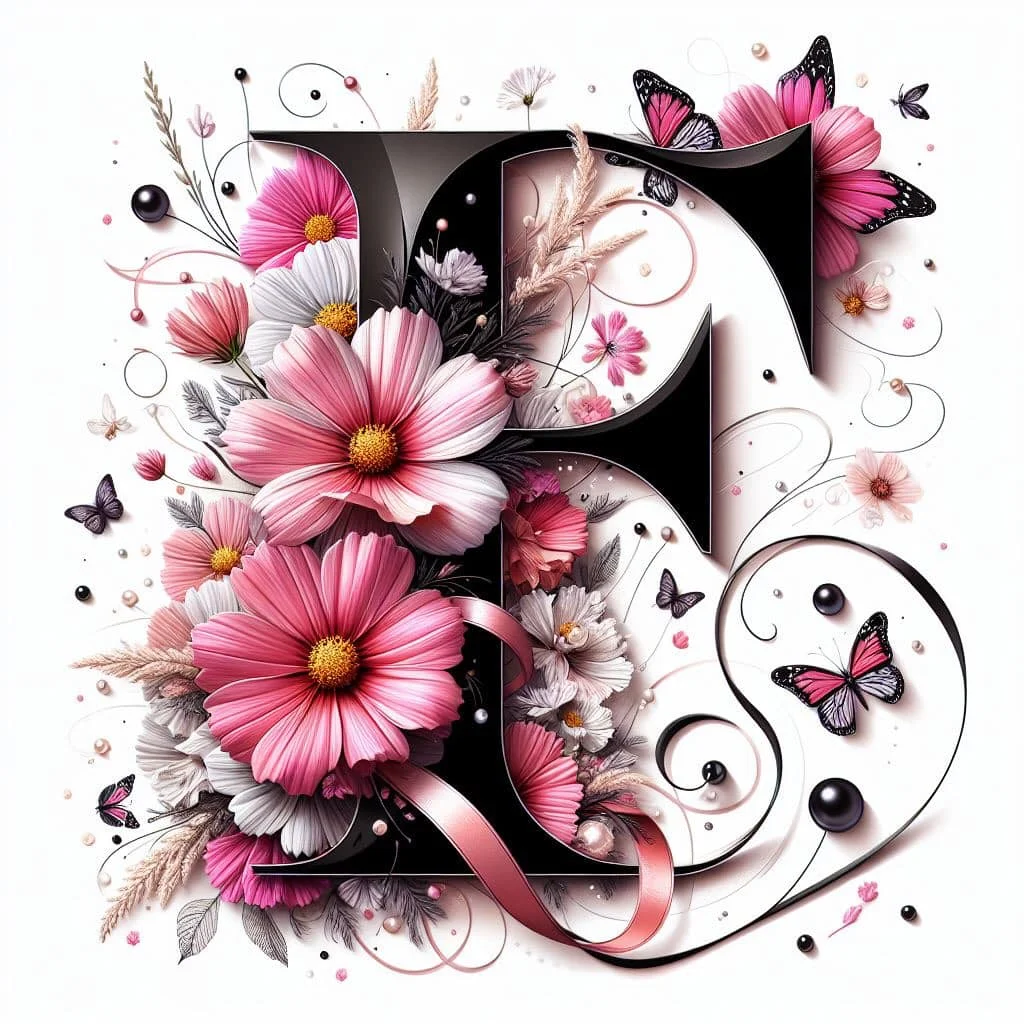 Diamond Painting - Full Round Drill - Flower Butterfly Alphabet(Canvas|30*30cm)