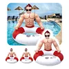 Muscle Men Inflatable Swim Ring Blow Up Swim Tube PVC Pool Floats for Pool Beach