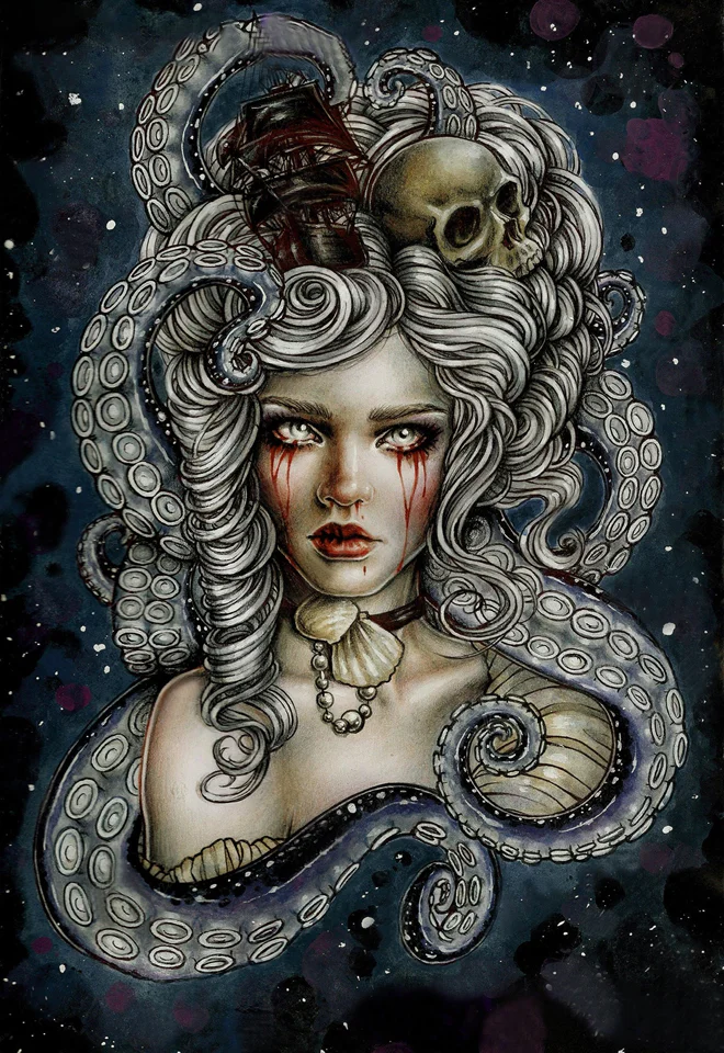 Medusa Cool Girl 40*50CM(Canvas) Full Round Drill Diamond Painting gbfke
