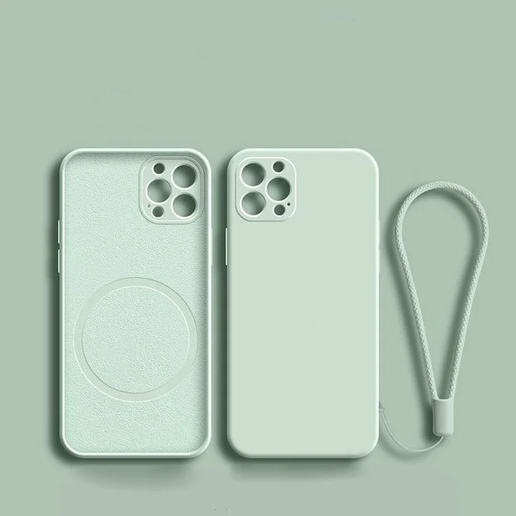 Wireless Charging Magnetic Liquid Silicone Case For iPhone