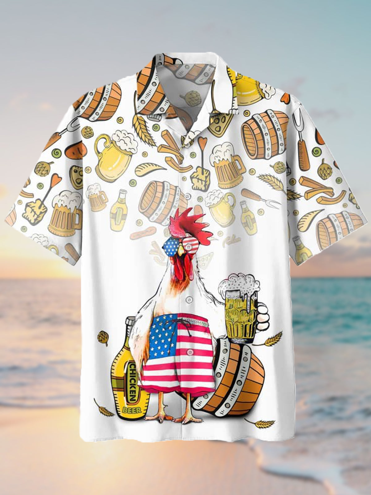 Men's Plus Size Contrast Color Cuban Collar Hawaiian Shirt PLUSCLOTHESMAN