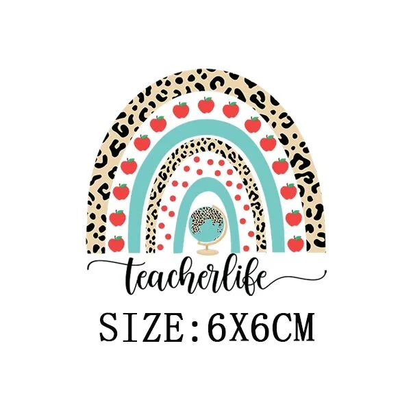 Beautiful Teachers Stickers DIY Washable Iron On Transfer For Clothing Unique Design Thermoadhesivos Patches On Clothes Applique