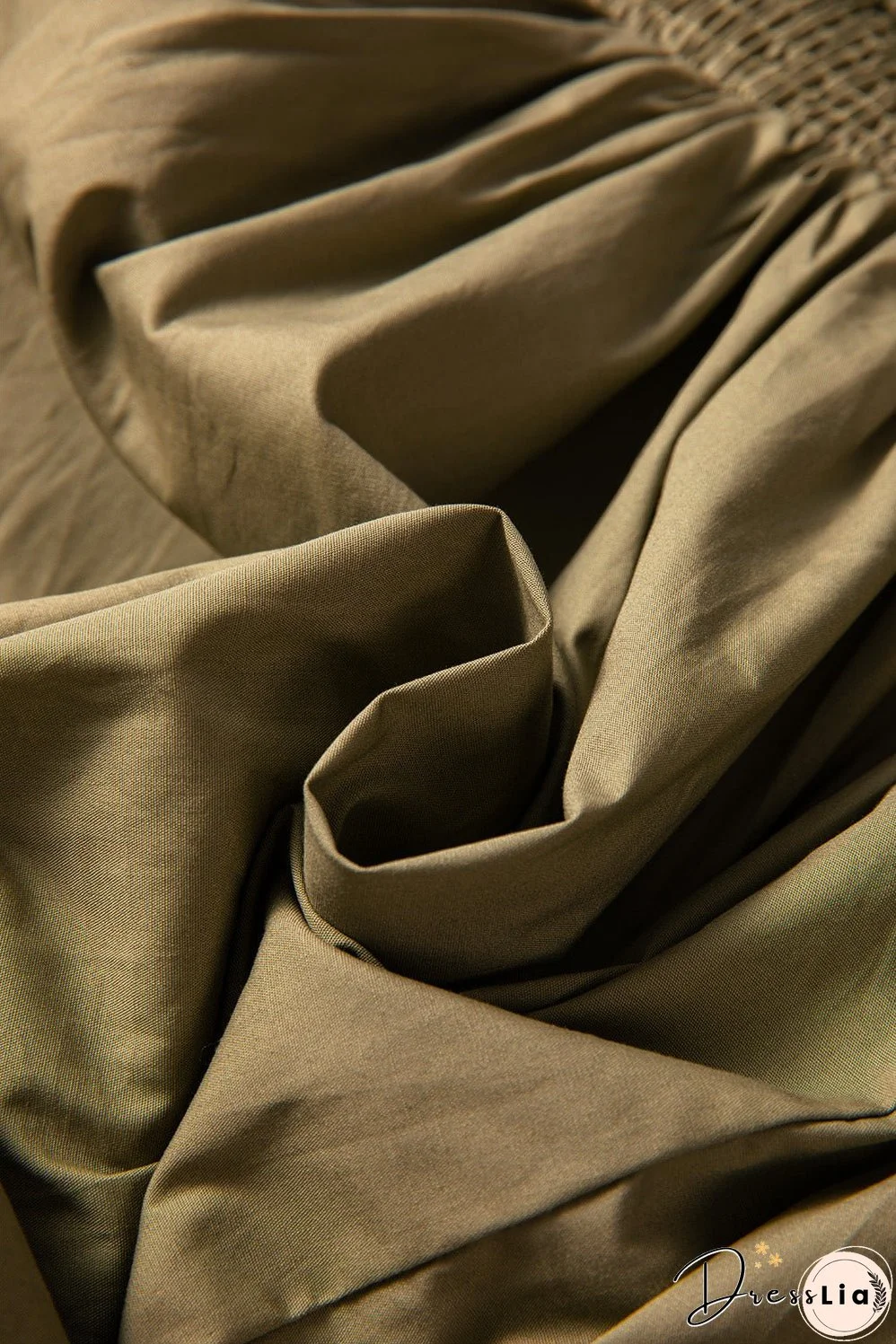 Smocked High Waist Mini Dress