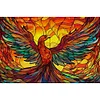>SALE<Full Embroidery Cotton Thread 11CT Print Stain Glass Phoenix Cross Stitch60x40cm