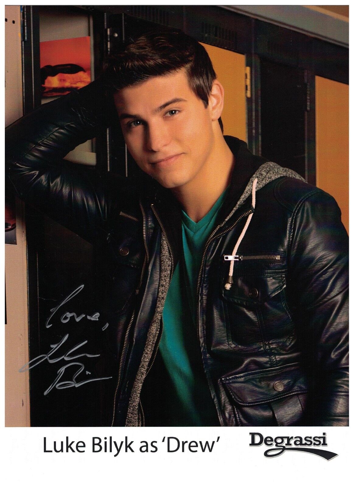 Luke Bilyk Signed Autographed 8 1/2 x 11 Photo Poster painting Canadian Actor Degrassi Drew