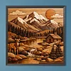 Cabane Deer Mountain Full DIY 5D rond drill drill diamond dots peintures peintures arts plastiques 15,75 x 15,75 in diamant cristal strass kits de peinture pour adultes/d&eacute;butants, id&eacute;es cadeaux d&eacute;coration murale