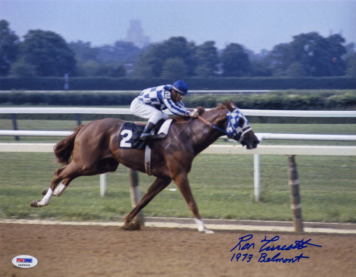 Ron Turcotte SIGNED 11x14 Photo Poster painting + 1973 Belmont PSA/DNA AUTOGRAPHED Triple Crown