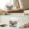 Rainbow Butterfly Tree Diamond Painting Tissue Box Cover DIY Desk Organizer
