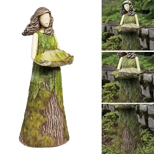 🔥Forest Girl Bird Feeder💐 - Unique Home Decor Creative Art Craft Outdoor Bird Bath Bowl