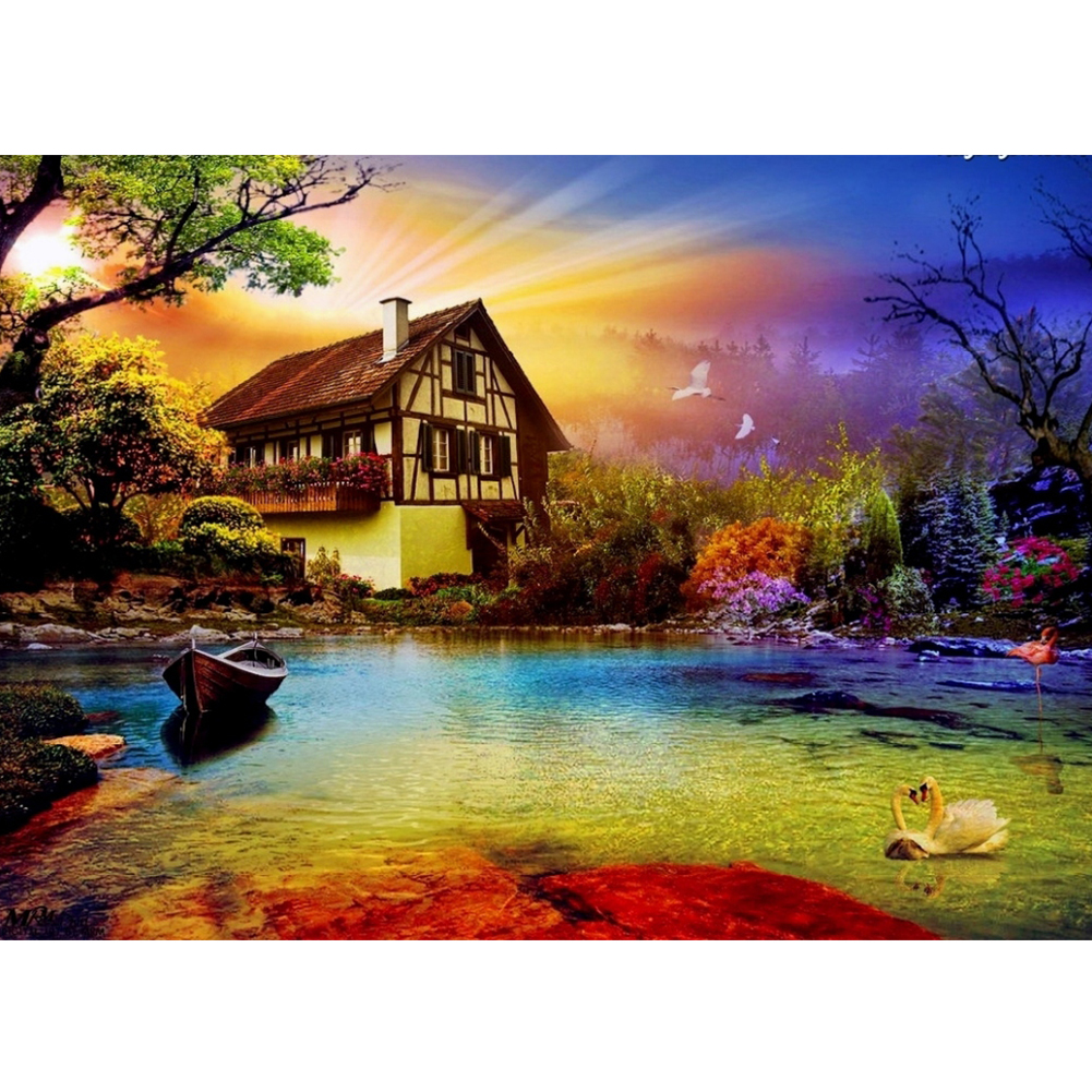 

Cabins in the Woods - Round Drill Diamond Painting - 40*30CM, 501 Original