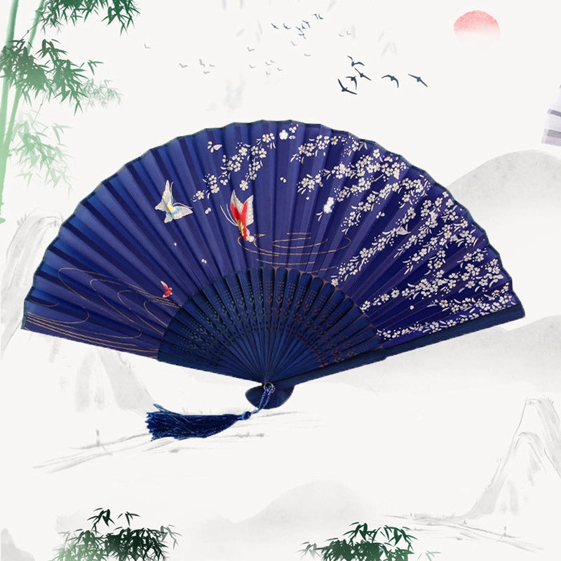 Antique Fan Folding Fan Men’s And Women’s Classical Dancing Fan Ancient Costume Performance Photography Hanfu Props Chinese Style Handmade Folding Fan
