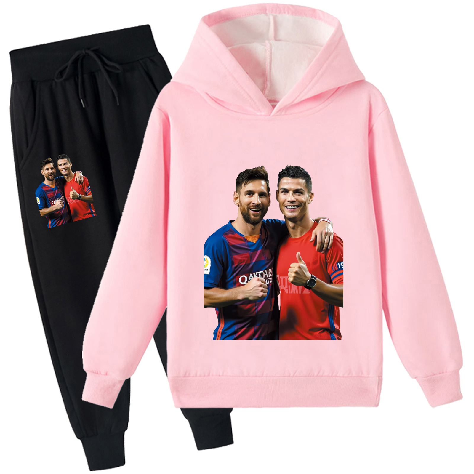 Mayoulove Cristiano Ronaldo Fleece Hoodie Set for Kids - Stylish Sportswear for Boys  Girls, Perfect Gift-Mayoulove