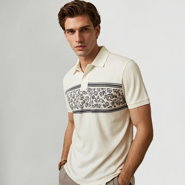 100% Cotton Polo with Vintage Floral Print QueenFunky