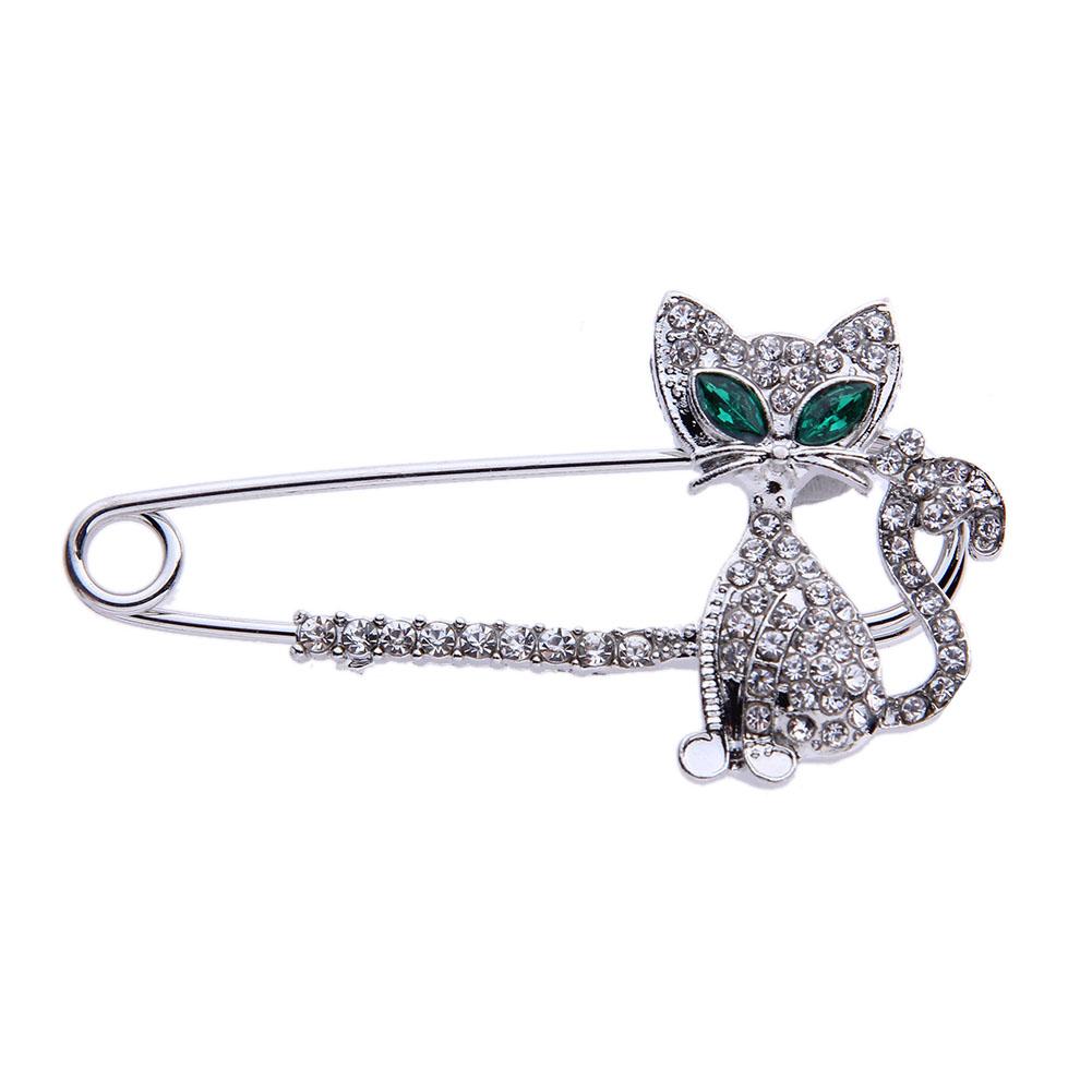 

Crystal Little Fox Brooches for Women Rhinestone Animal Pins Women Jewelry, Silver, 501 Original