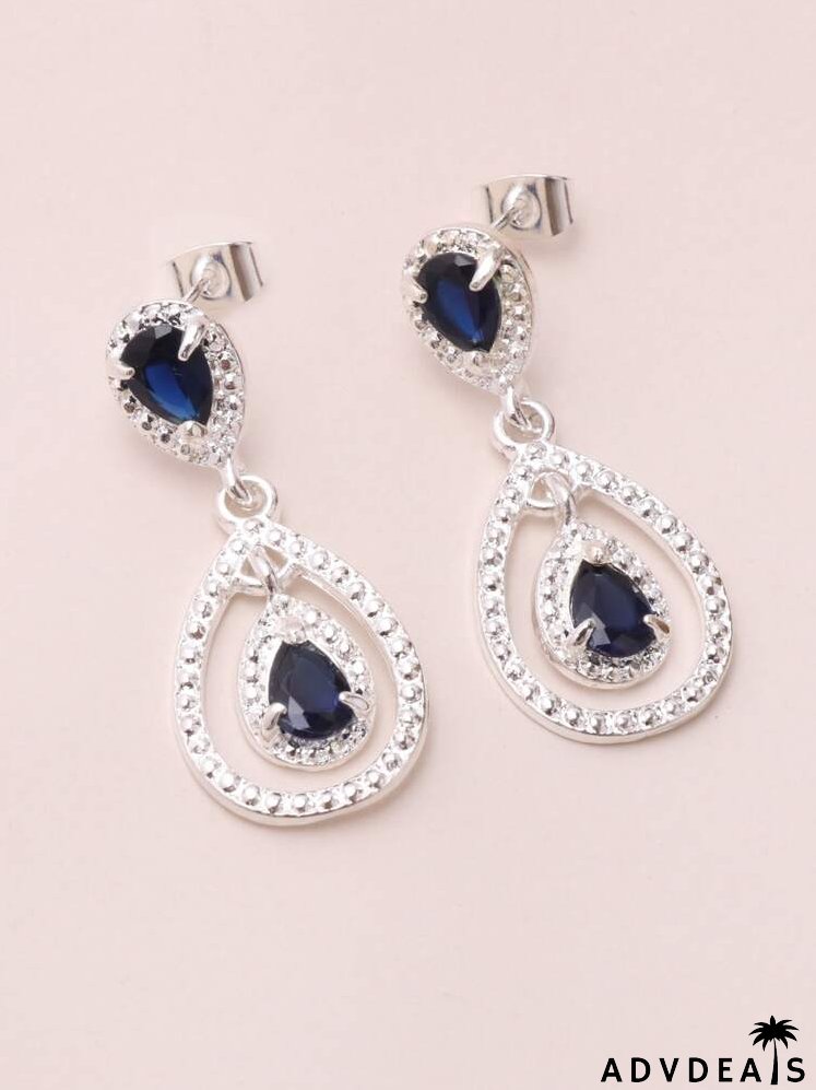Rhinestone Water Drop Earrings