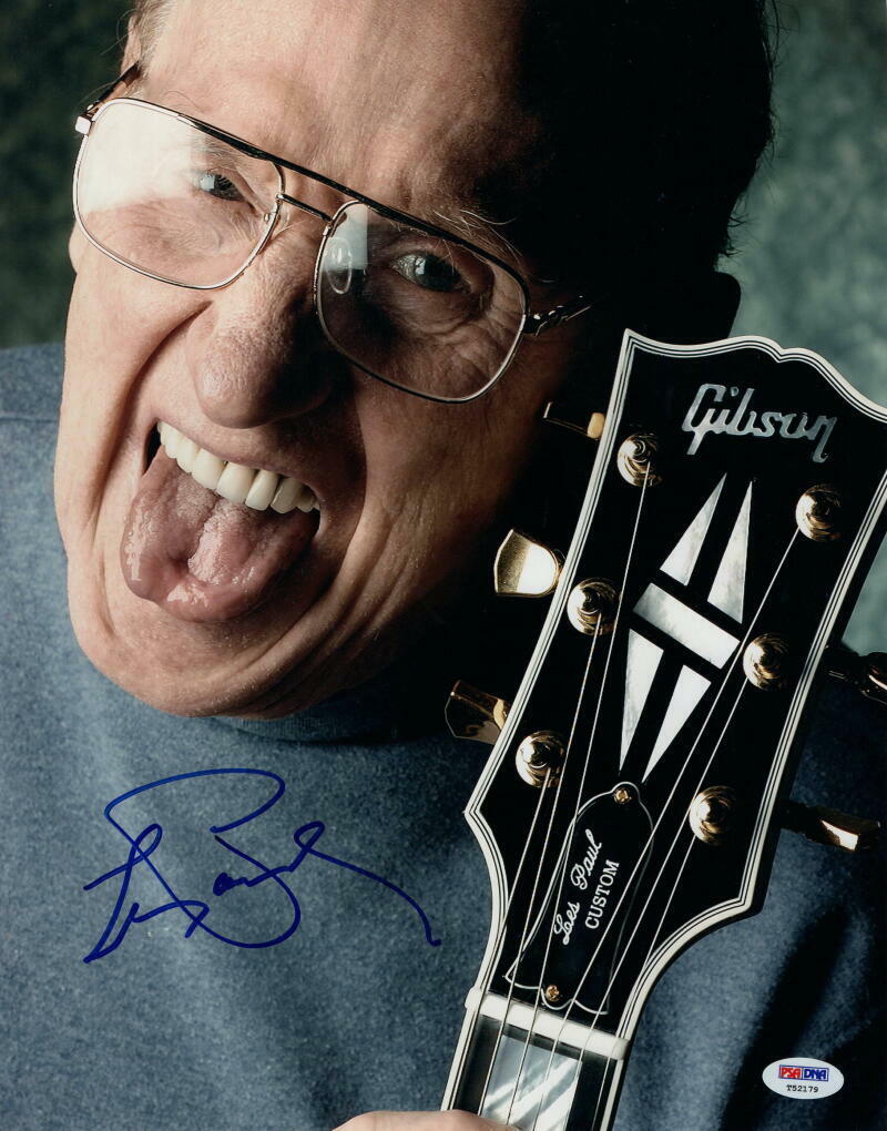 LES PAUL SIGNED AUTOGRAPH 11X14 Photo Poster painting - ROCK N ROLL PIONEER, GUITAR, RARE, PSA