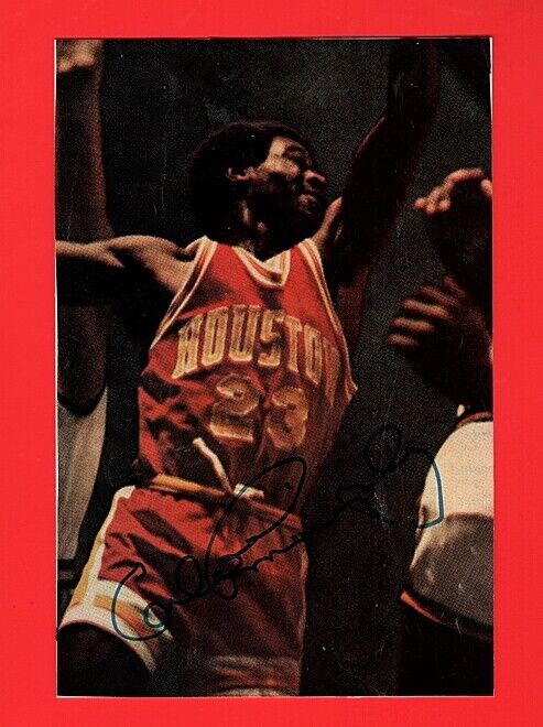 1972-74 CALVIN MURPHY-HOUSTON ROCKETS 4X6 AUTOGRAPHED COLOR VINTAGE Photo Poster painting-HOF