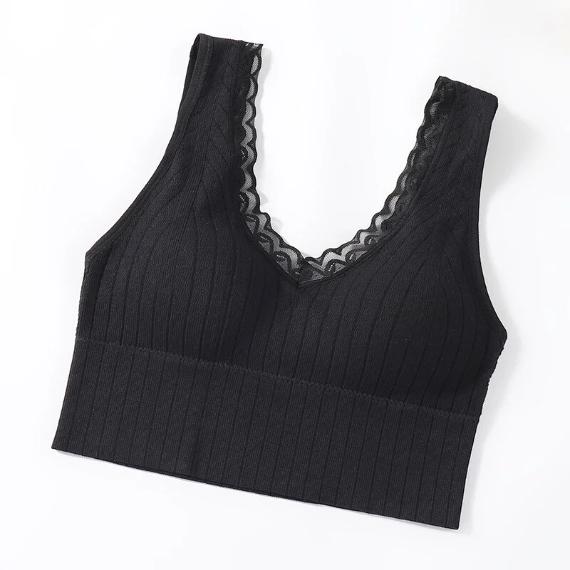 Billionm Women Seamless Sports Crop Top Vest Female Lace Camisole Home Base Tank Sleeveless Camis Lingerie Streetwear