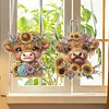 2Pcs DIY Sunflower Calf-Diamond Painting Pendant（Single-Sided)