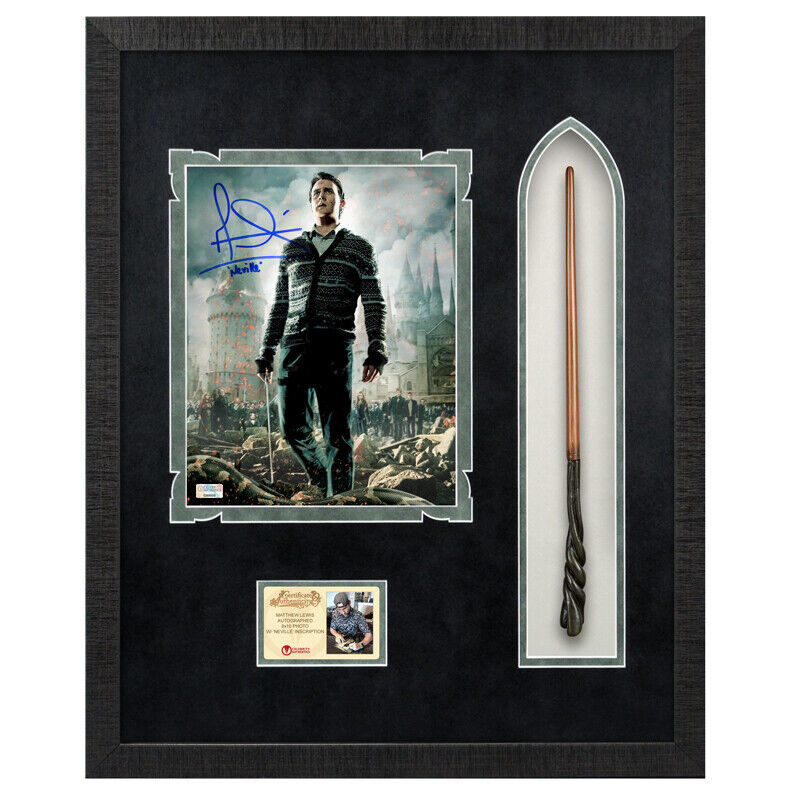 Matthew Lewis Autographed Harry Potter Neville 8×10 Wand Framed Display