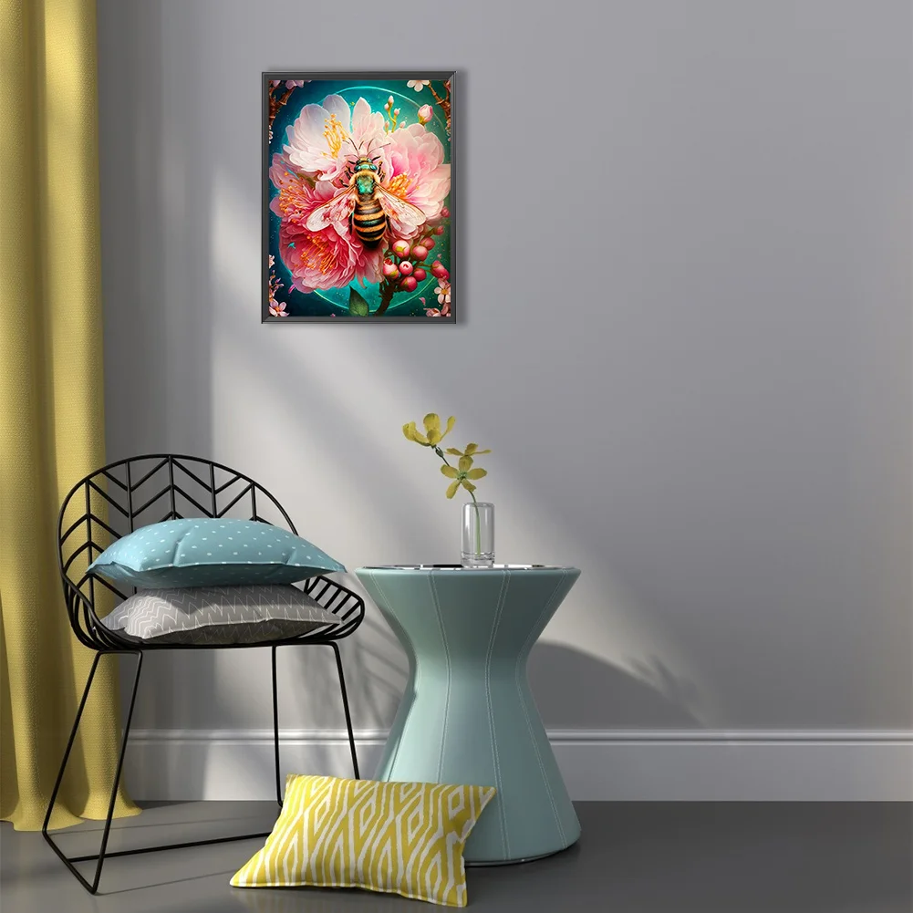 Full Round Diamond Painting 30*40cm - Flower Bee