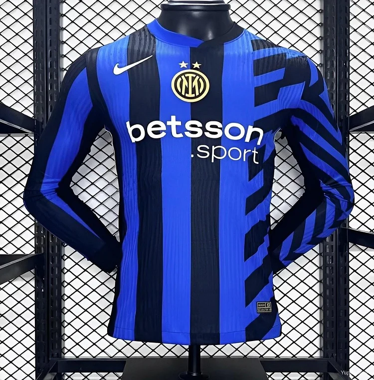 Player Version 24/25 Inter Milan Home Long Sleeve Jersey 1:1 Thai Quality 