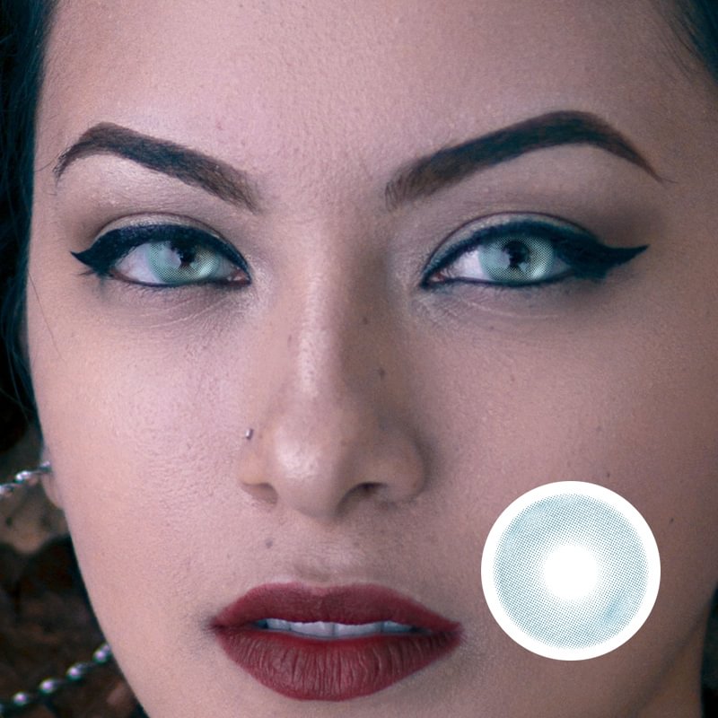 NEBULALENS Sea Elf 14.0 Blue Yearly Prescription Colored Contact Lenses NEBULALENS
