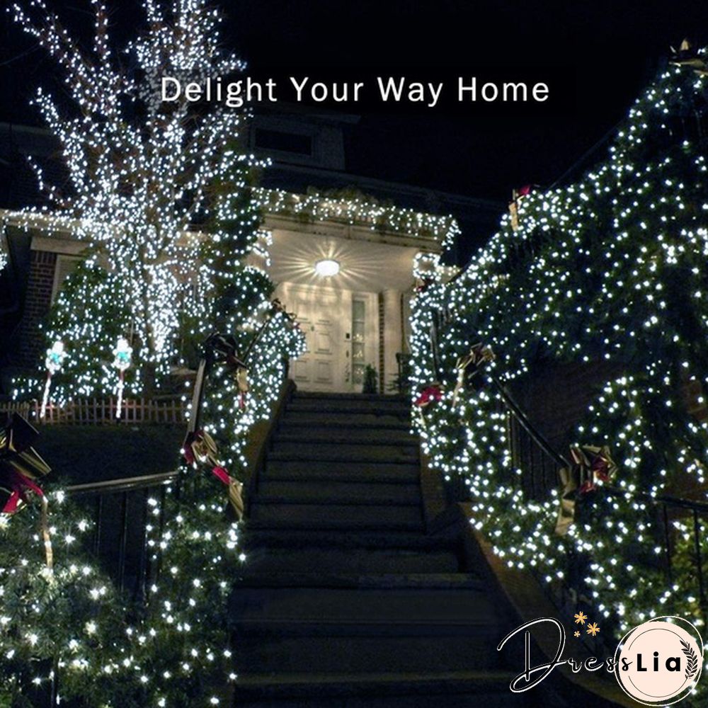 8 Modes 300LEDs Copper Wire String Lights Solar Power Fairy Light IP65 Waterproof Indoor Outdoor Christmas Decoration Lighting for Home, Garden, Party, Path, Bedroom, Wedding, DIY Decoration