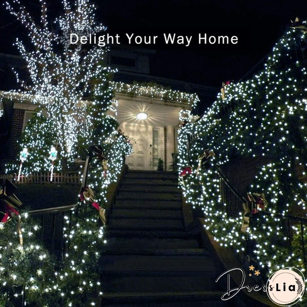 8 Modes 300LEDs Copper Wire String Lights Solar Power Fairy Light IP65 Waterproof Indoor Outdoor Christmas Decoration Lighting for Home, Garden, Party, Path, Bedroom, Wedding, DIY Decoration