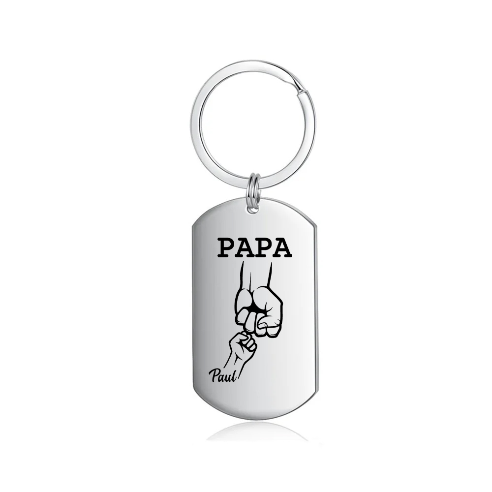 Cadeau papa - Porte clés à personnaliser avec prénons papa trop