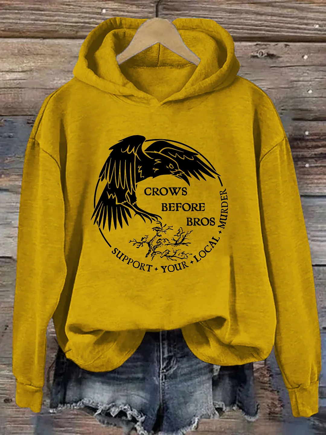 Crows Before Bros Support Your Local Murder Hoodie
