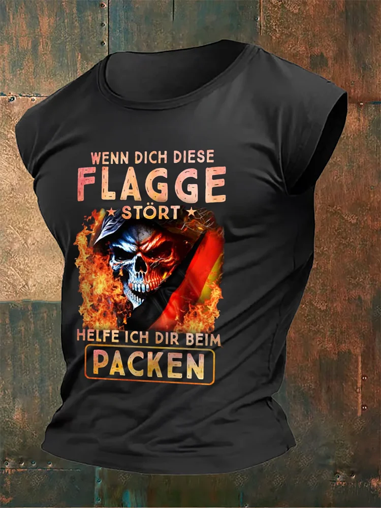 Herren Wenn dich die Flagge st&ouml;rt helfe ich dir beim packen Bedruckte Weste