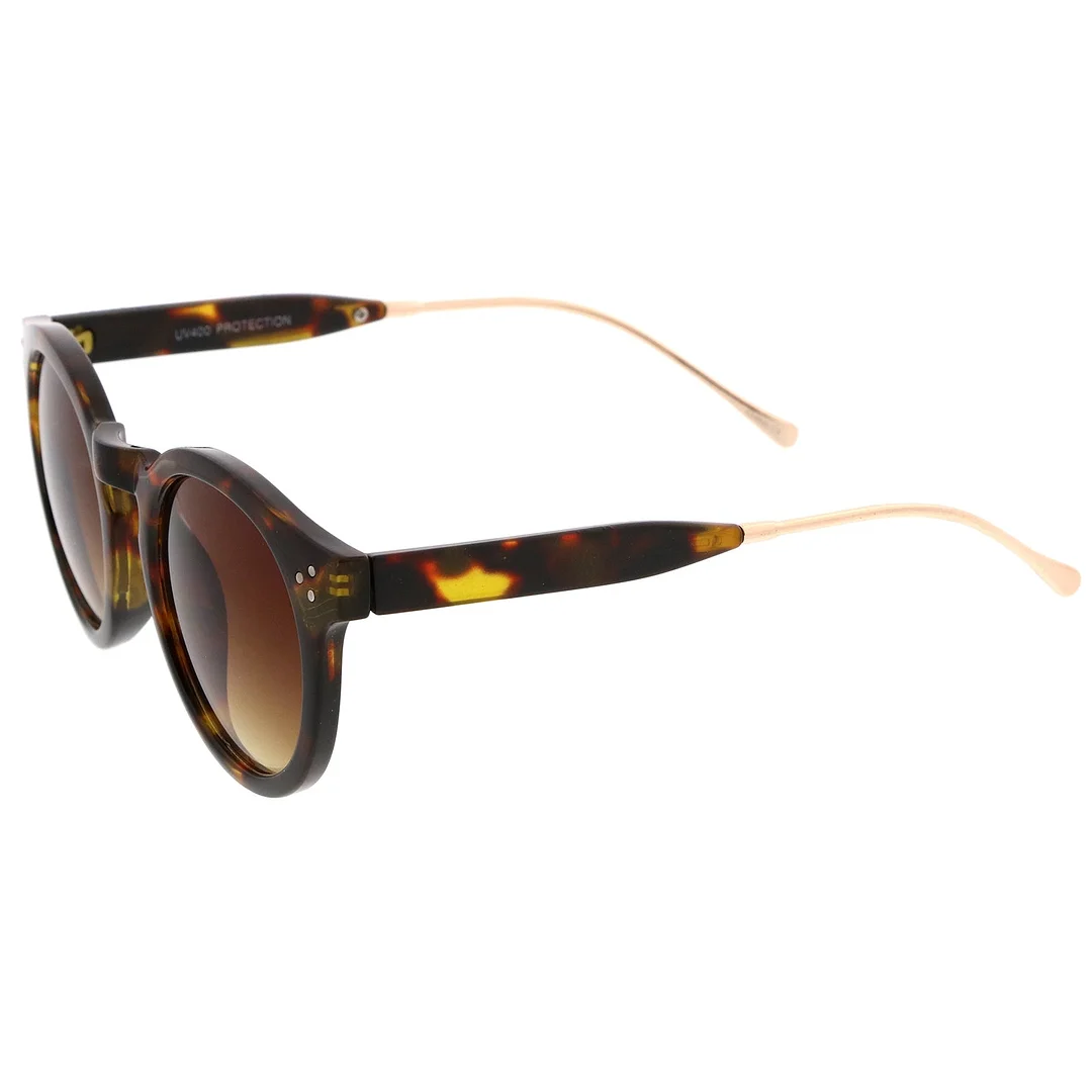 Metal Temple Keyhole Bridge Neutral-Colored Lens P3 Round glasses 50mm