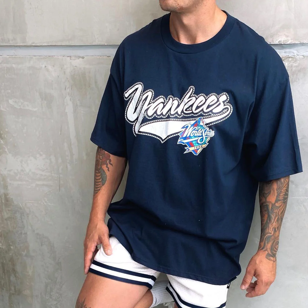 New York Yankees Print Street Fashion Short Sleeve T-Shirt