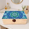 Mandala DIY Diamant Kunst Aufbewahrungsbox aus Holz mit Verschluss Schreibtisch-Organizer