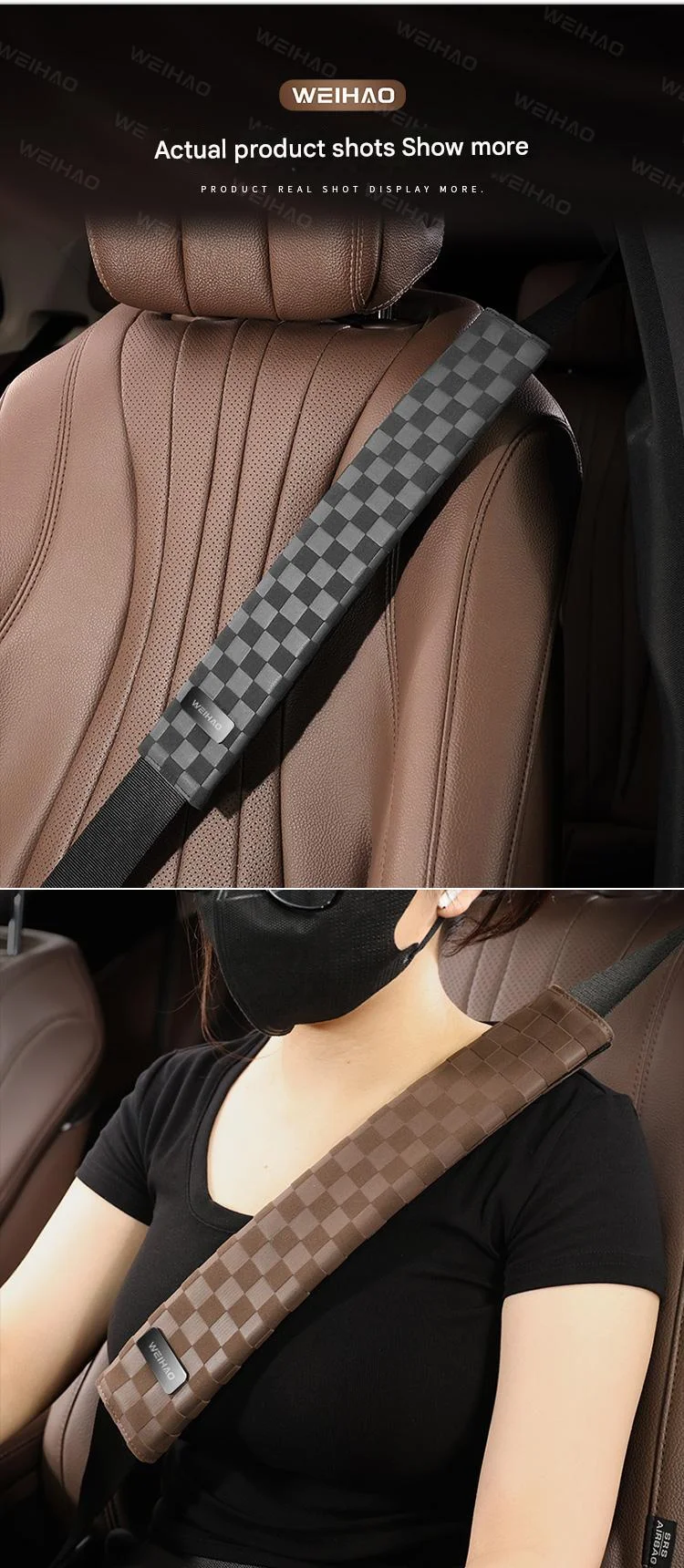 Car suede premium seat belt shoulder pads(2Pcs)