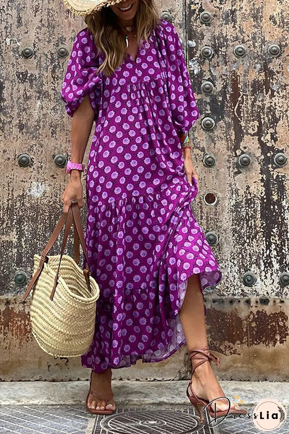 Fabulous Time Puff Sleeve Tiered Midi Dress