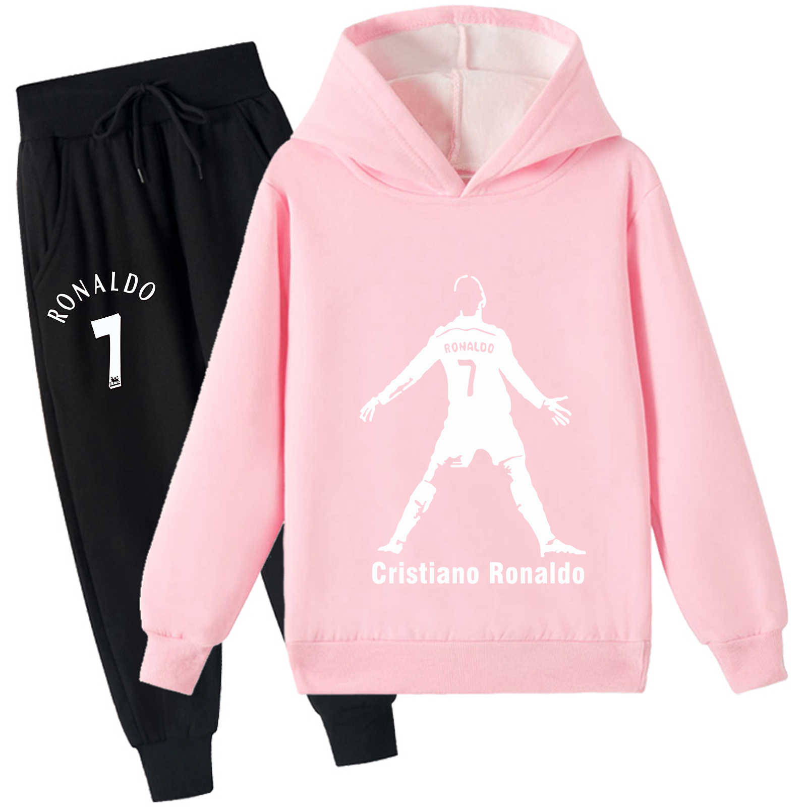 Mayoulove Cristiano Ronaldo Fleece Hoodie Set for Boys  Girls - Trendy Sportswear, Cool Activewear, Perfect Gift-Mayoulove