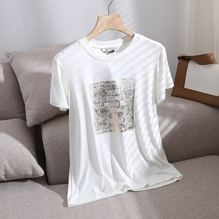Summer Women Vintage Print Cotton T-Shirt Harajuku White Tee Shirt Casual Tops Female Camiseta Mujer - BlackFridayBuys